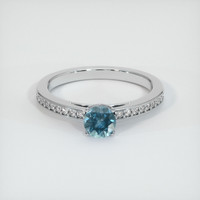 0.81 Ct. Sapphire Ring, 18K White Gold 1
