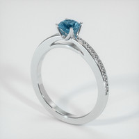 0.81 Ct. Sapphire Ring, 18K White Gold 2