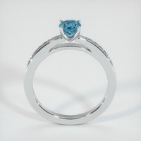 0.81 Ct. Greenish Blue Sapphire Ring, 18K White Gold 3