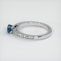 0.62 Ct. Greenish Blue Sapphire Ring, 18K White Gold 4