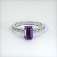 1.20 Ct. Purple Sapphire Ring, 18K White Gold 1