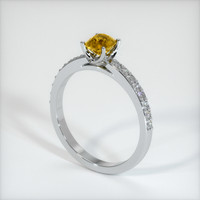 0.74 Ct. Sapphire Ring, 18K White Gold 2