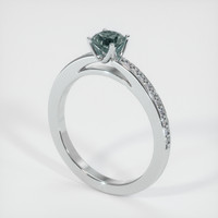 0.64 Ct. Sapphire Ring, 18K White Gold 3