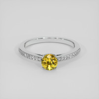 0.94 Ct. Yellow Sapphire Ring, 18K White Gold 1