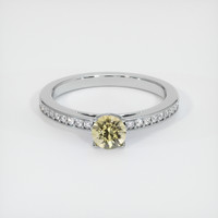 0.78 Ct. Yellow Sapphire Ring, 18K White Gold 1
