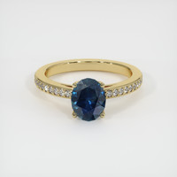 1.72 Ct. Greenish Blue Sapphire Ring, 10K Yellow Gold 1