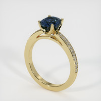 1.72 Ct. Greenish Blue Sapphire Ring, 10K Yellow Gold 2