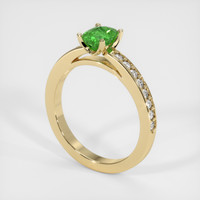 0.73 Ct. Yellowish Green Chrome Tourmaline Ring, 10K Yellow Gold 2