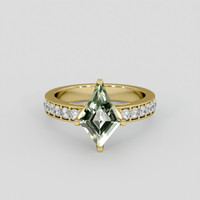 1.32 Ct. Yellowish Green Sapphire Ring, 10K Yellow Gold 1