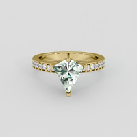 1.50 Ct. Green Sapphire Ring, 10K Yellow Gold 1