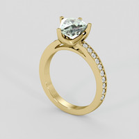 1.50 Ct. Green Sapphire Ring, 10K Yellow Gold 2