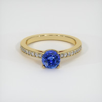 1.08 Ct. Blue Sapphire Ring, 14K Yellow Gold 1