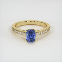 1.20 Ct. Blue Sapphire Ring, 14K Yellow Gold 1