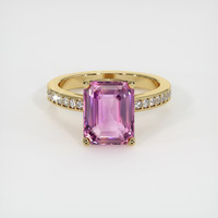 6.02 Ct. Pink Sapphire Ring, 14K Yellow Gold 1