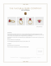 Ruby Ring 9.21 Ct., 14K Yellow Gold Appraisal