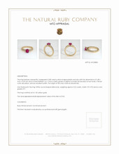 Pave Ruby Ring 0.80 Ct., 14K Yellow Gold Appraisal