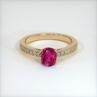 0.80 Ct. Ruby Ring, 14K Yellow Gold 1