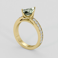 1.32 Ct. Yellowish Green Sapphire Ring, 14K Yellow Gold 2