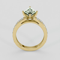 1.32 Ct. Yellowish Green Sapphire Ring, 14K Yellow Gold 3