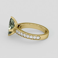 1.32 Ct. Yellowish Green Sapphire Ring, 14K Yellow Gold 4