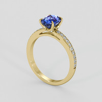 2.10 Ct. Blue Sapphire Ring, 14K Yellow Gold 2