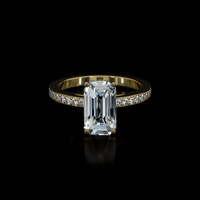 3.57 Ct. White Sapphire Ring, 14K Yellow Gold 1