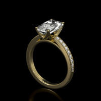 3.57 Ct. White Sapphire Ring, 14K Yellow Gold 2