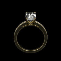 3.57 Ct. White Sapphire Ring, 14K Yellow Gold 3
