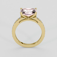 3.41 Ct. Peach Sapphire Ring, 14K Yellow Gold 3