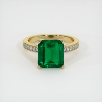4.89 Ct. Emerald Ring, 18K Yellow Gold 1