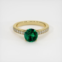 1.45 Ct. Emerald Ring, 18K Yellow Gold 1