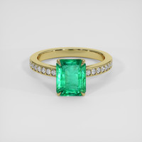 2.14 Ct. Emerald Ring, 18K Yellow Gold 1