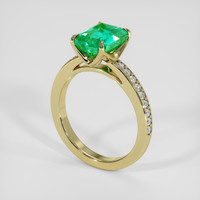 2.14 Ct. Emerald Ring, 18K Yellow Gold 2