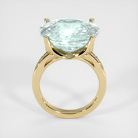12.88 Ct. Greenish Blue Aquamarine Ring, 18K Yellow Gold 3