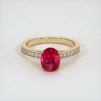2.09 Ct. Ruby Ring, 18K Yellow Gold 1