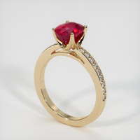 2.09 Ct. Ruby Ring, 18K Yellow Gold 2