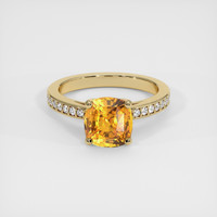 3.21 Ct. Yellow Sapphire Ring, 18K Yellow Gold 1