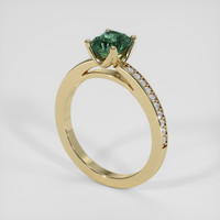 1.37 Ct. Bluish Green Sapphire Ring, 18K Yellow Gold 2