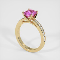 1.62 Ct. Pink Sapphire Ring, 18K Yellow Gold 2
