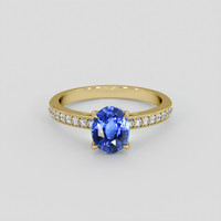 2.10 Ct. Blue Sapphire Ring, 18K Yellow Gold 1