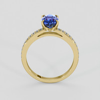 2.10 Ct. Blue Sapphire Ring, 18K Yellow Gold 3