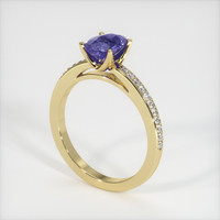 0.85 Ct. Bluish Purple Sapphire Ring, 18K Yellow Gold 2