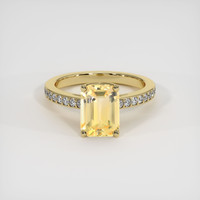 3.02 Ct. Orangish Yellow Sapphire Ring, 18K Yellow Gold 1