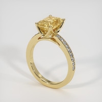 3.02 Ct. Orangish Yellow Sapphire Ring, 18K Yellow Gold 2