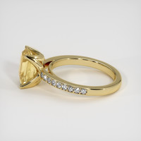 3.02 Ct. Orangish Yellow Sapphire Ring, 18K Yellow Gold 4