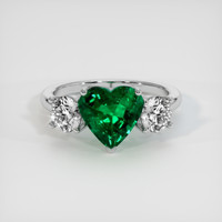 1.58 Ct. Emerald Ring, Platinum 950 1