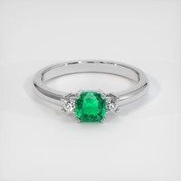 0.57 Ct. Emerald Ring, Platinum 950 1