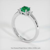 0.57 Ct. Emerald Ring, Platinum 950 2