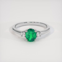 0.74 Ct. Emerald Ring, Platinum 950 1