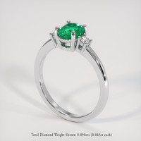 0.74 Ct. Emerald Ring, Platinum 950 2